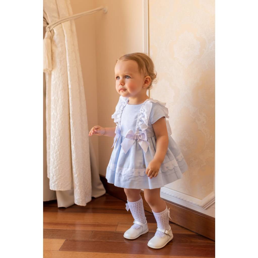 Vestido Bebé Azul con tira bordada
