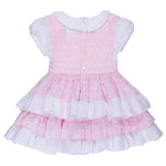 Vestido Niña rosa plumetti tipo overol