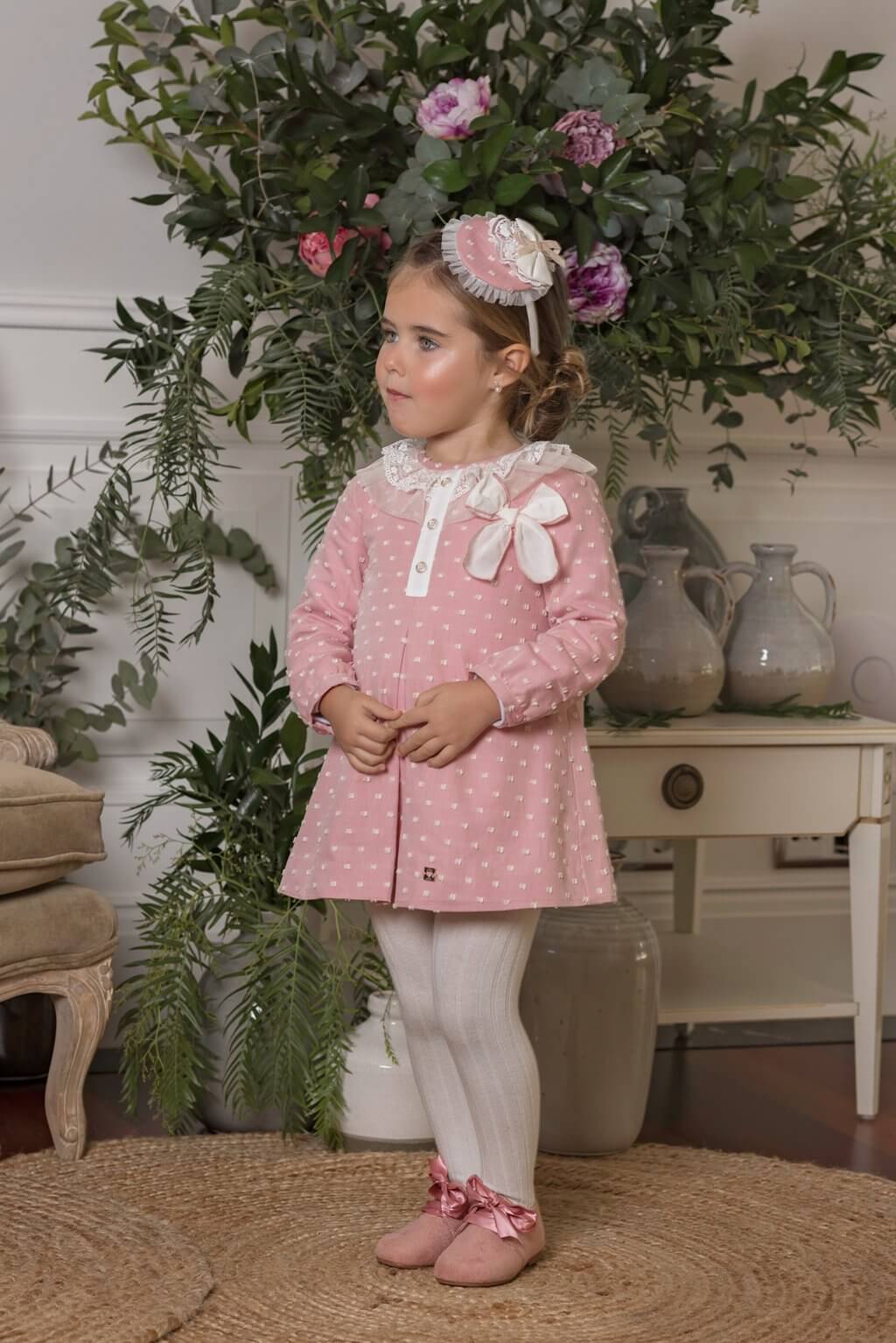 Vestido plumetti rosa